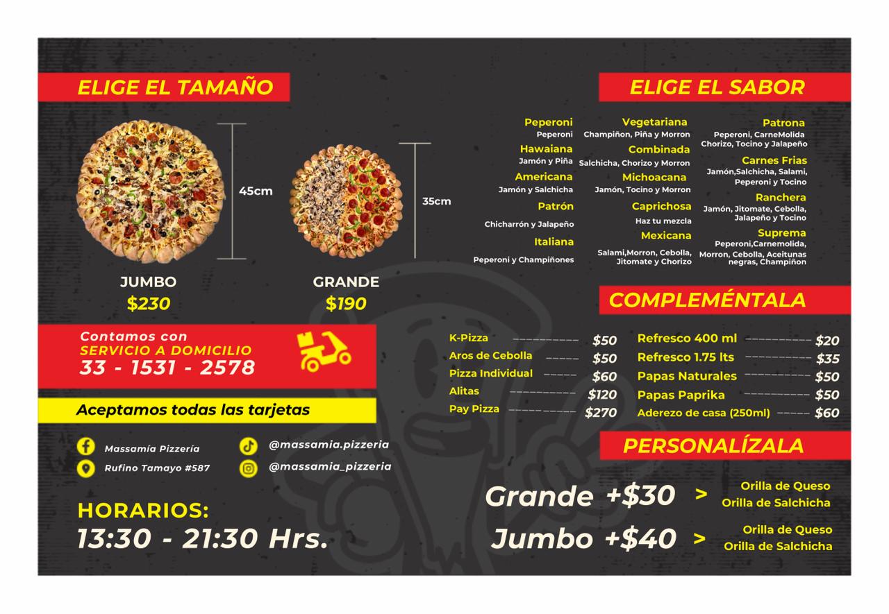 Menú Massamia — Página 1